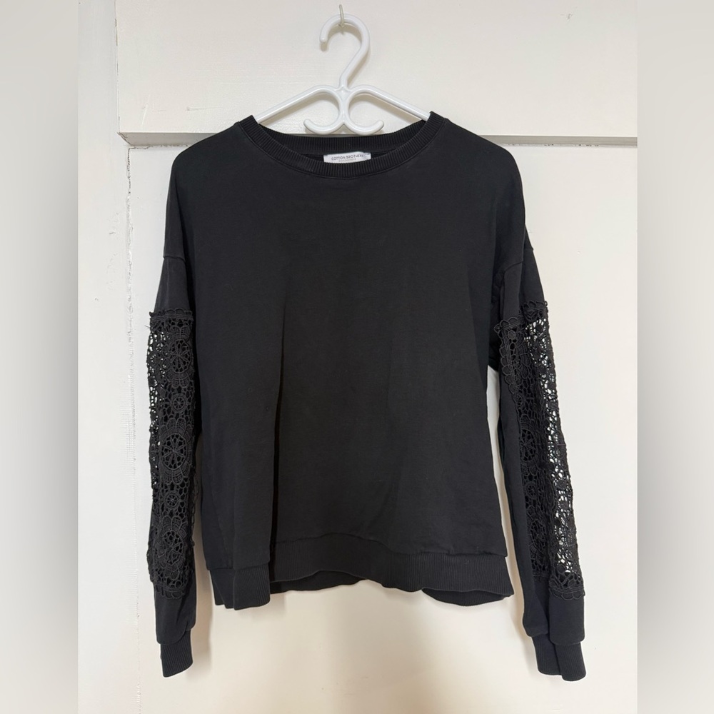 Cotton Brothers Lace Sleeve Sweater